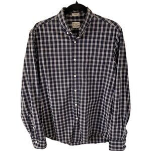 J. Crew Stretch. Size M. Slim, Secret Wash Shirting. Navy and white plaid.